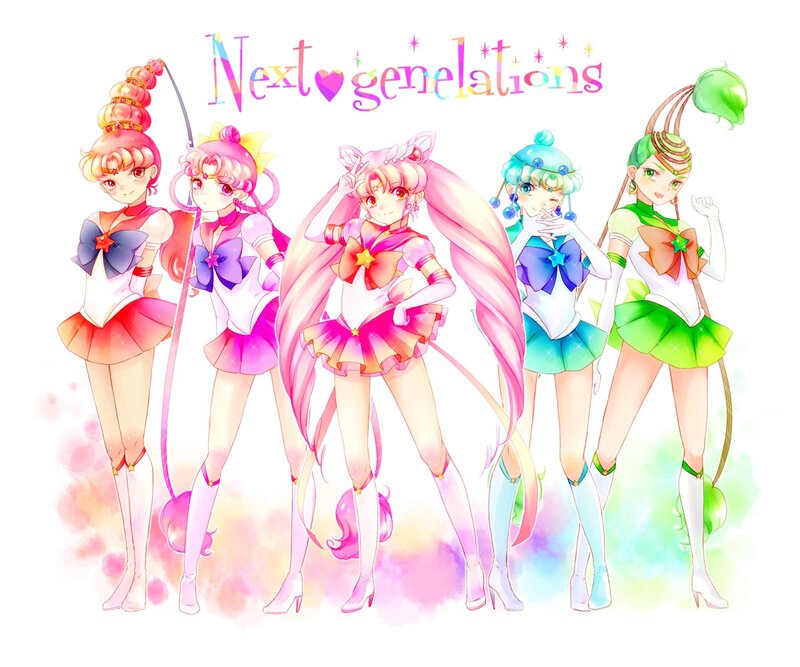 Five Anime Girls in Costumes — Pink, Playful, Wands