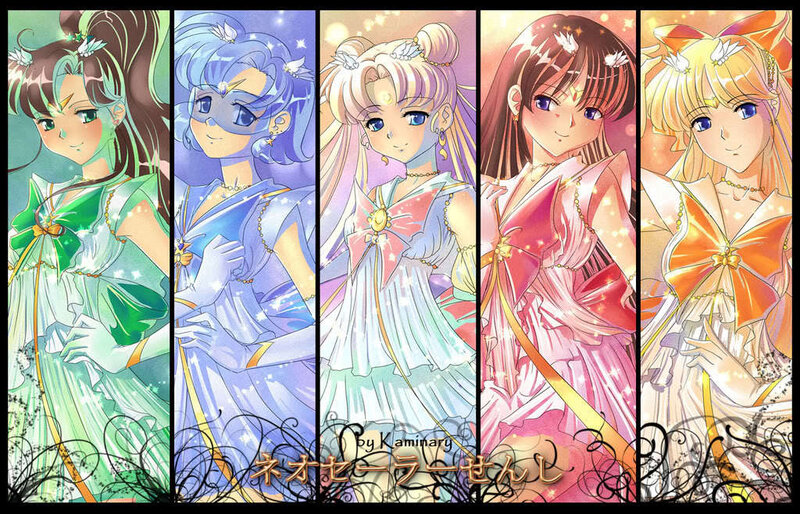 Five Anime Girls in Dresses — Pink, Dreamy