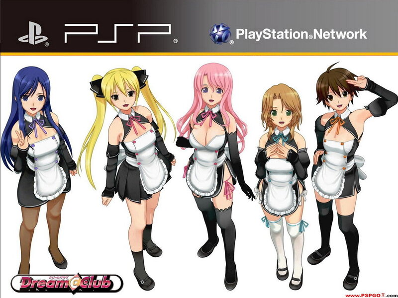 Five Anime Girls in Maid Outfits — White