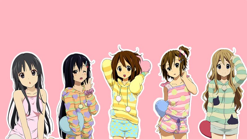 Five Anime Girls in Pajamas