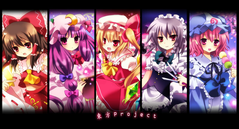 Five Anime Girls in Panels — Pink