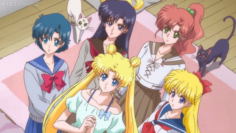 Five Anime Girls in Room — Yellow