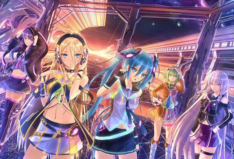 Five Anime Girls in Space — Blue, Dramatic