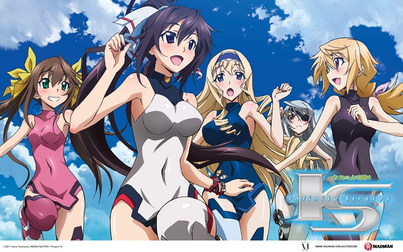 Five Anime Girls in Swimsuits — Blue, Energetic