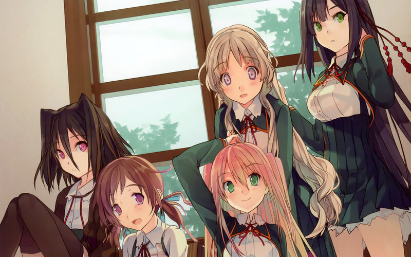 Five Anime Girls in Uniform — Green, Calm