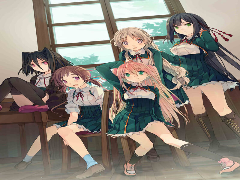 Five Anime Girls in Uniform — Green