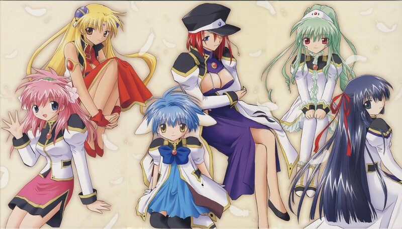 Five Anime Girls in Uniforms — White, Calm