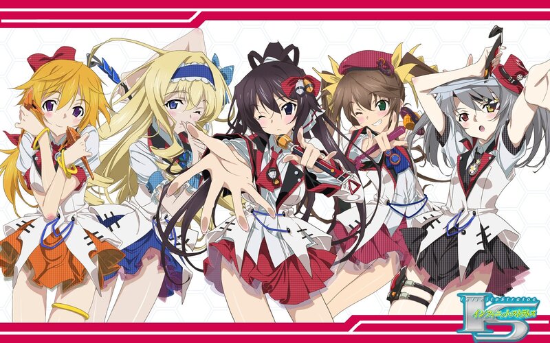 Five Anime Girls in Uniforms — White, Energetic