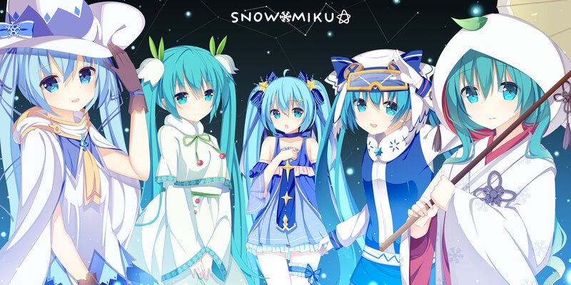 Five Anime Girls in Winter Outfits