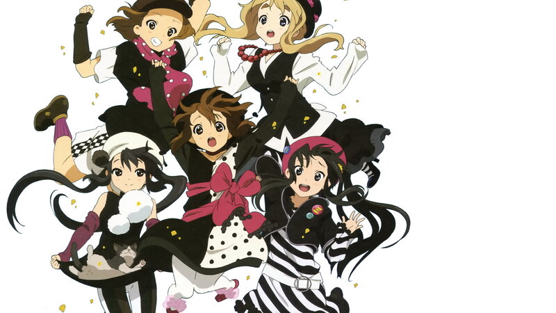 Five Anime Girls Jumping
