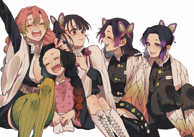 Five Anime Girls Laughing