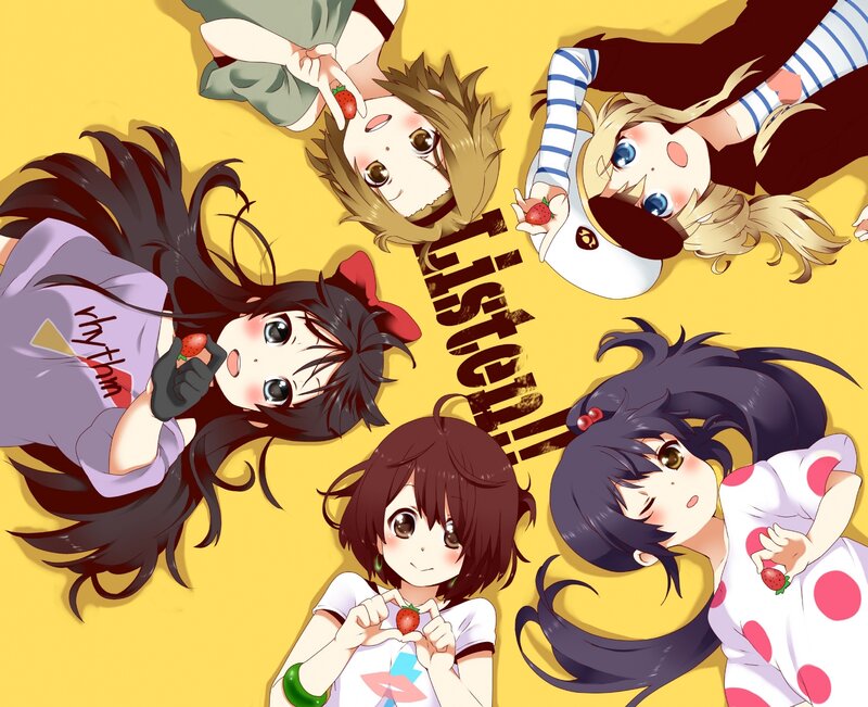 Five Anime Girls Lying Down