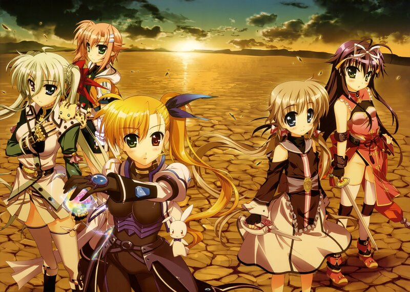 Five Anime Girls on Cracked Earth