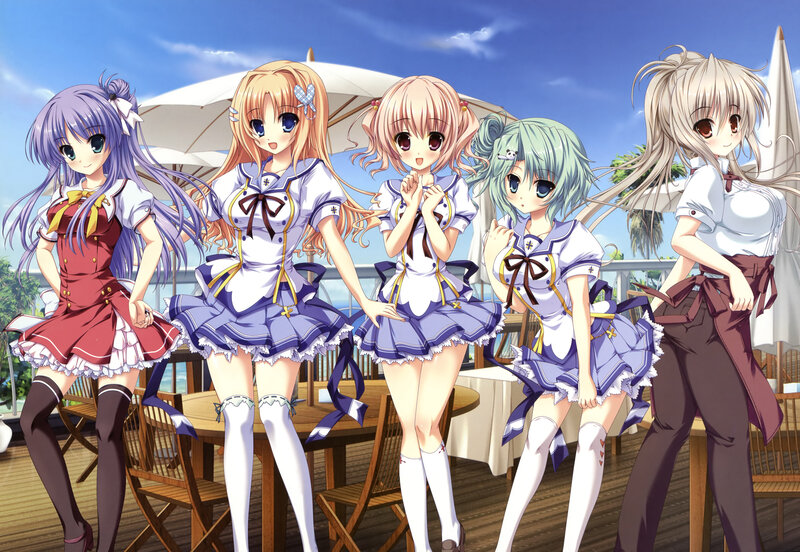 Five Anime Girls on Deck