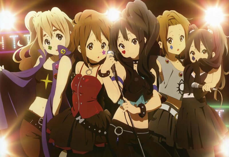 Five Anime Girls on Stage — Brown