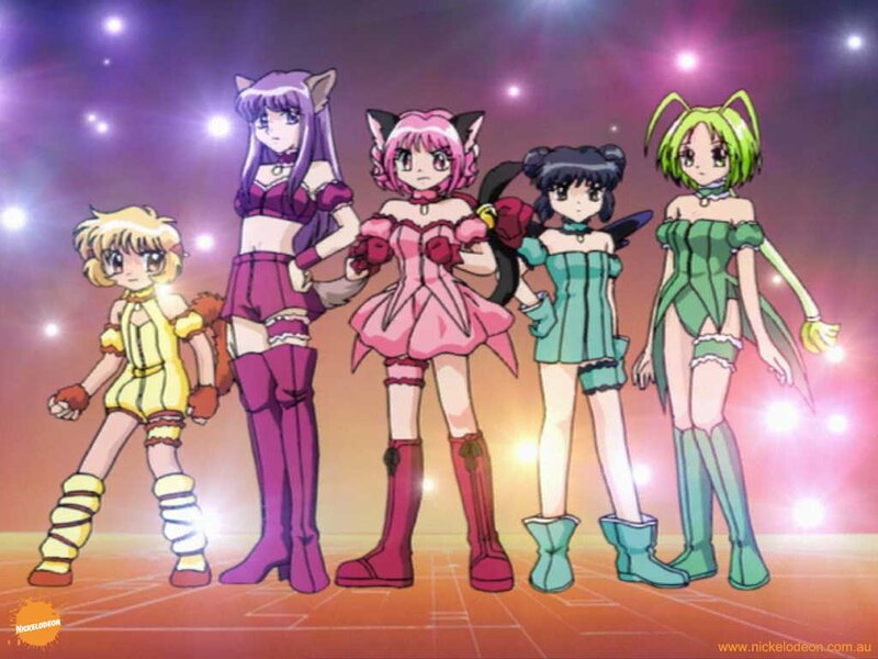 Five Anime Girls on Stage — Purple, Dramatic