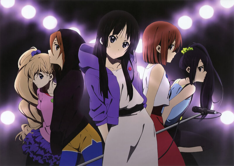 Five Anime Girls on Stage — Purple