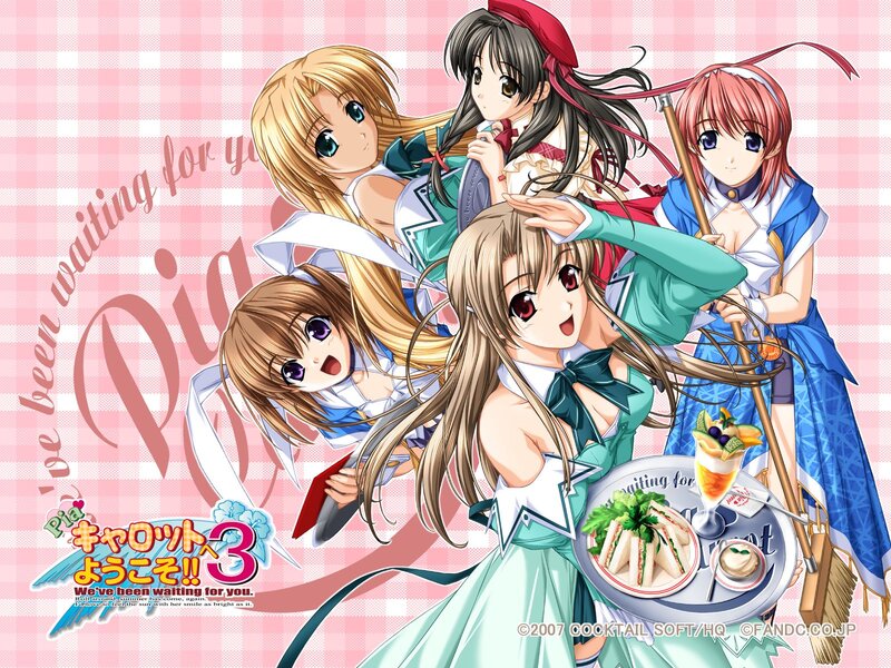 Five Anime Girls — Pink, Cheerful, Food
