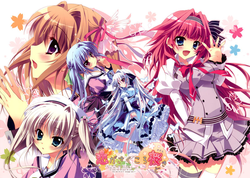 Five Anime Girls — Pink, Cheerful, Spring