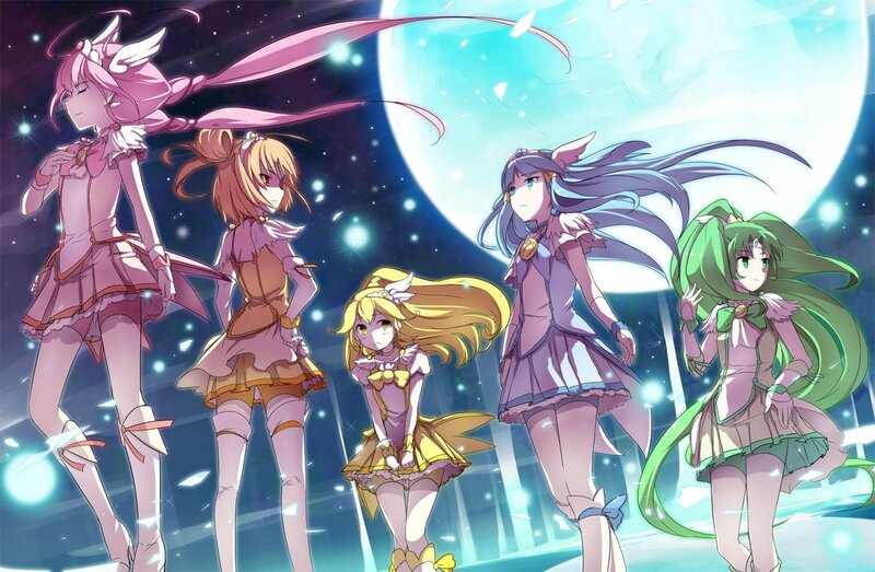 Five Anime Girls — Pink, Magical