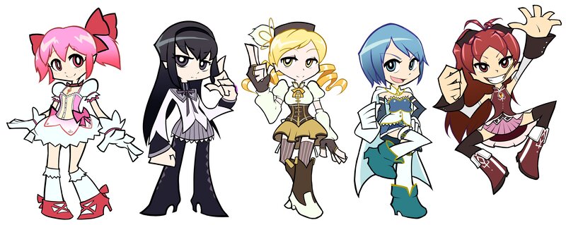 Five Anime Girls — Pink, Playful, Bows