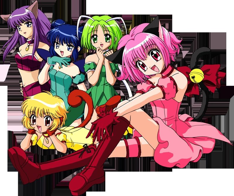 Five Anime Girls — Pink, Playful, Cat Ears