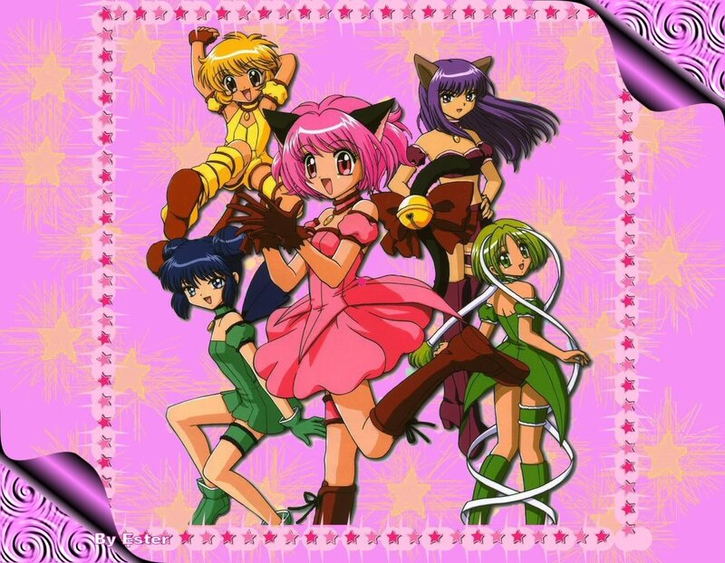 Five Anime Girls — Pink, Playful, Stars
