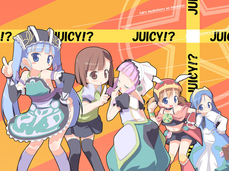 Five Anime Girls Posing — Orange