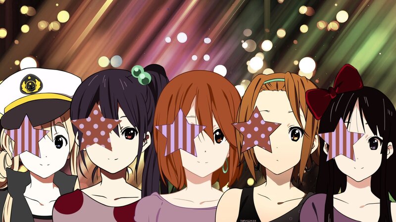 Five Anime Girls — Purple, Festive