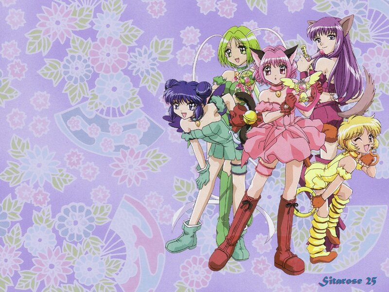 Five Anime Girls — Purple, Playful, Cat Ears