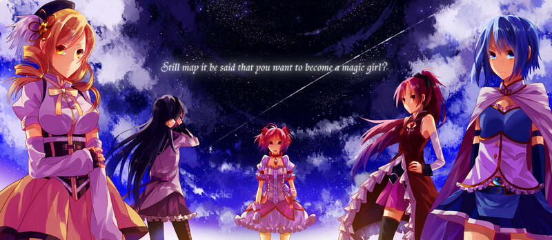 Five Anime Girls — Purple