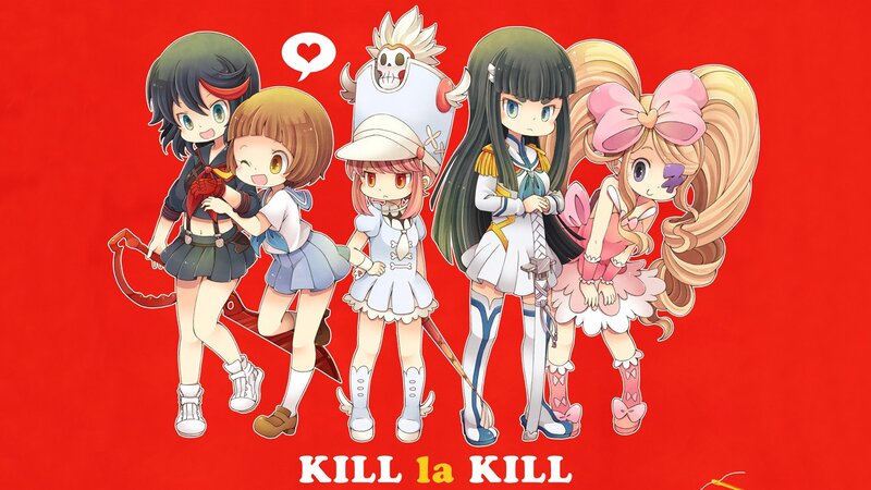 Five Anime Girls — Red, Playful, Sword