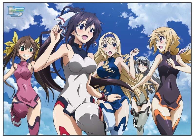 Five Anime Girls Running