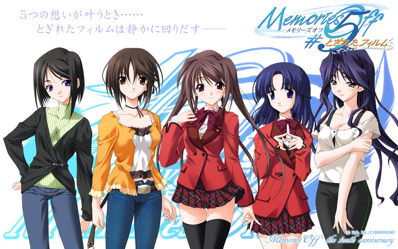 Five Anime Girls Standing — Blue, Calm