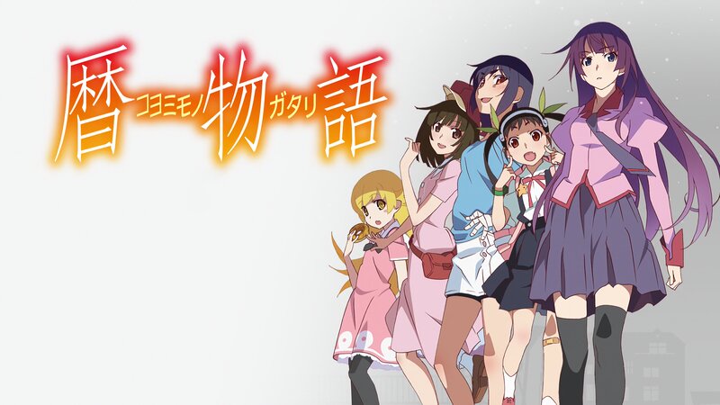 Five Anime Girls Standing — White, Playful, Winter