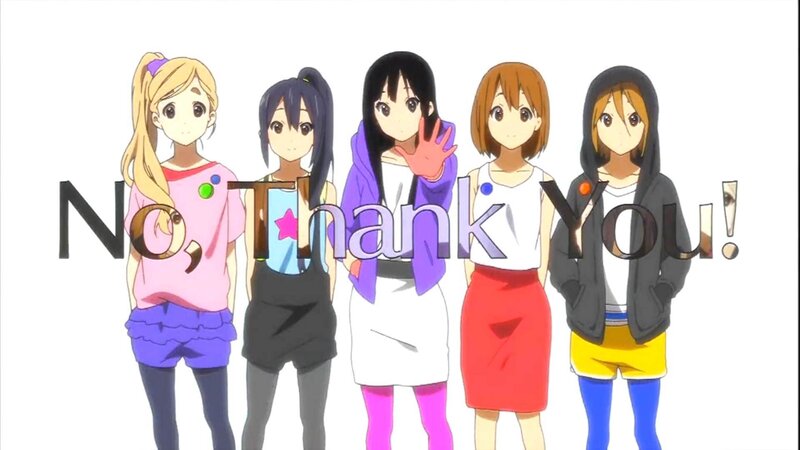 Five Anime Girls Standing — White