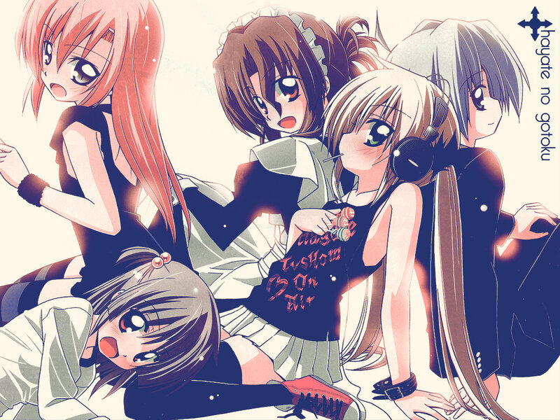 Five Anime Girls Together — Pink