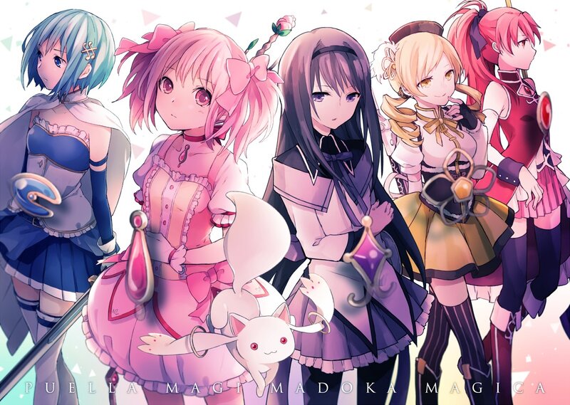 Five Anime Girls with Weapons — Pink, Playful, Cat-like Creature