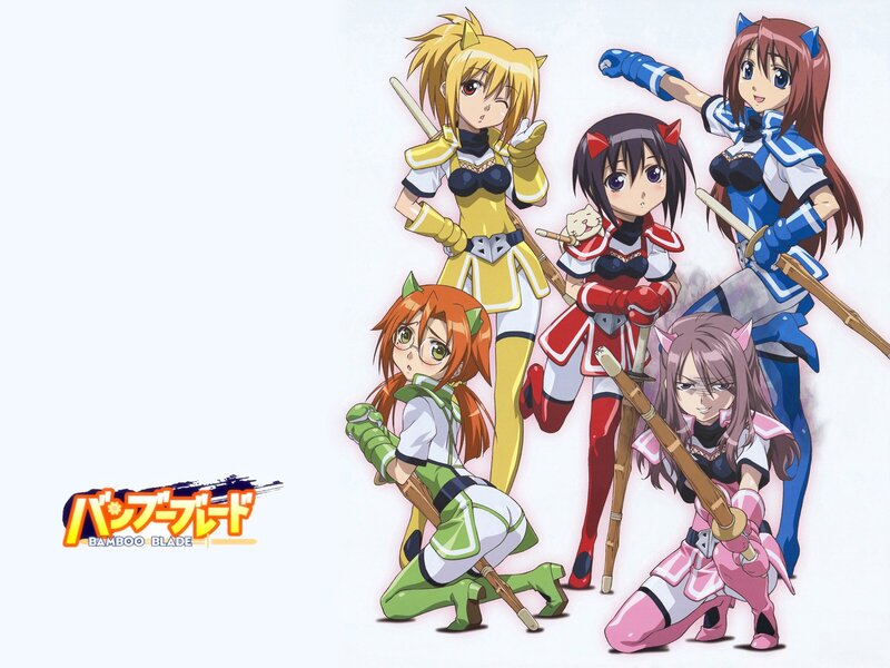 Five Anime Girls with Weapons — White, Action