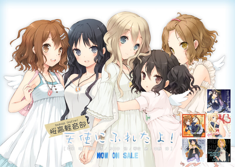 Five Anime Girls with Wings
