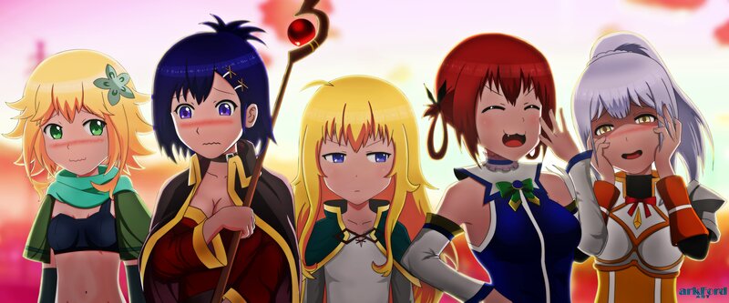 Five Anime Girls — Yellow, Dramatic