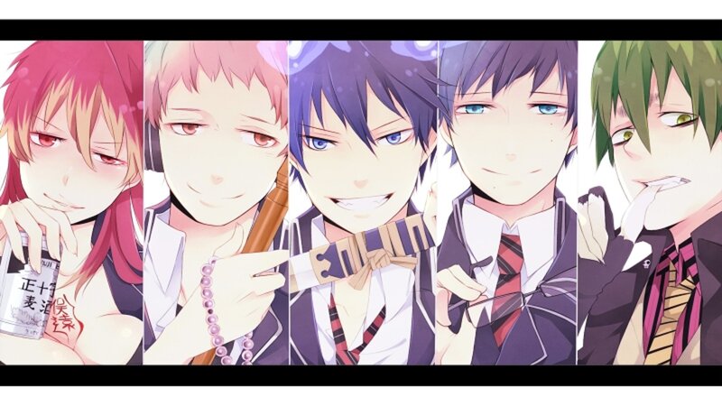 Five Anime Male Characters — Purple