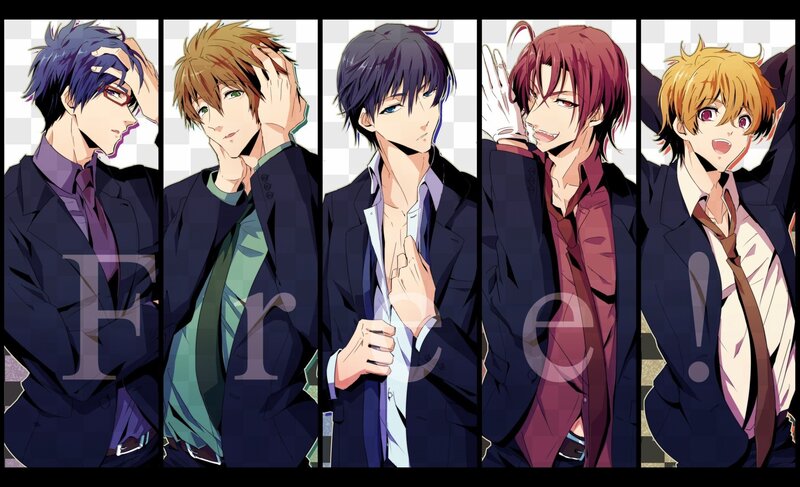 Five Anime Men in Suits — Black