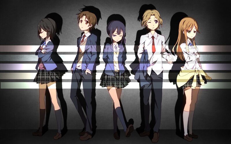 Five Anime Students — Black