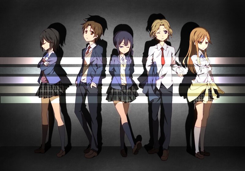 Five Anime Students — Gray