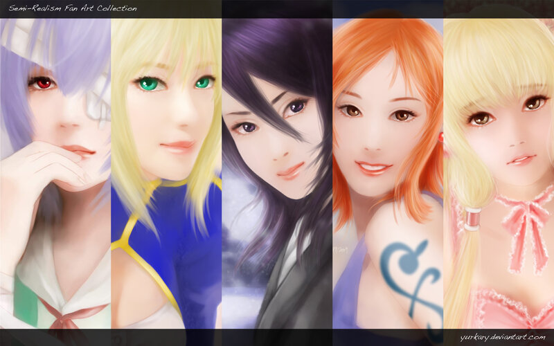 Five Anime-style Female Characters