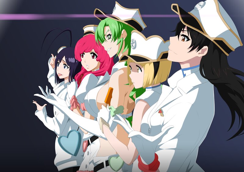 Five Anime Women in Uniforms