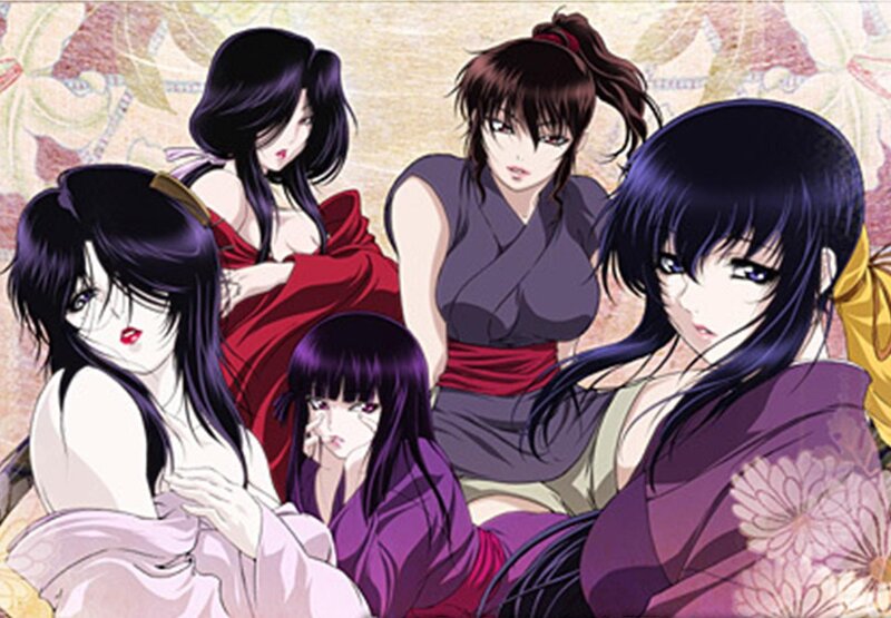 Five Anime Women — Purple