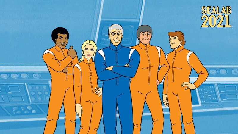 Five Astronauts in Uniforms