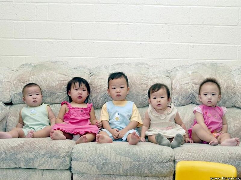 Five Babies on Couch